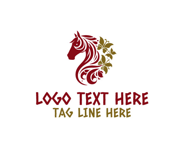 Dreamy Horse Butterfly Logo