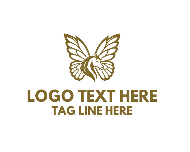 Nature Horse Butterfly Logo