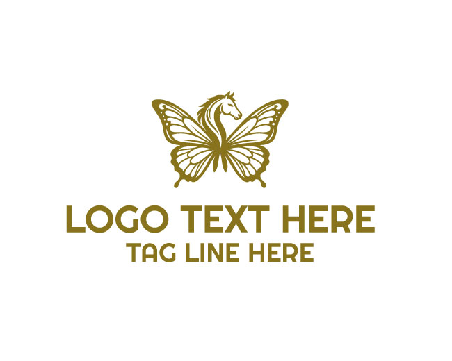  Chic Horse Butterfly Logo
