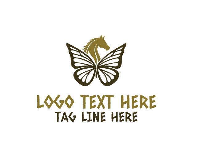 Soft Horse Butterfly Logo