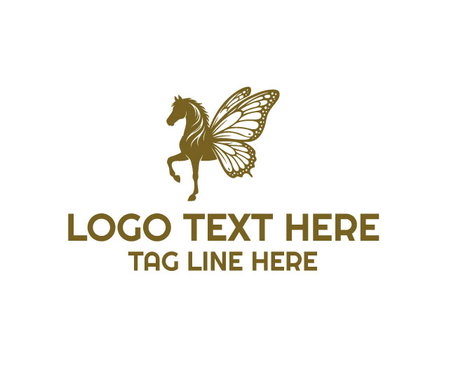  Luxury Beauty Horse Butterfly Logo