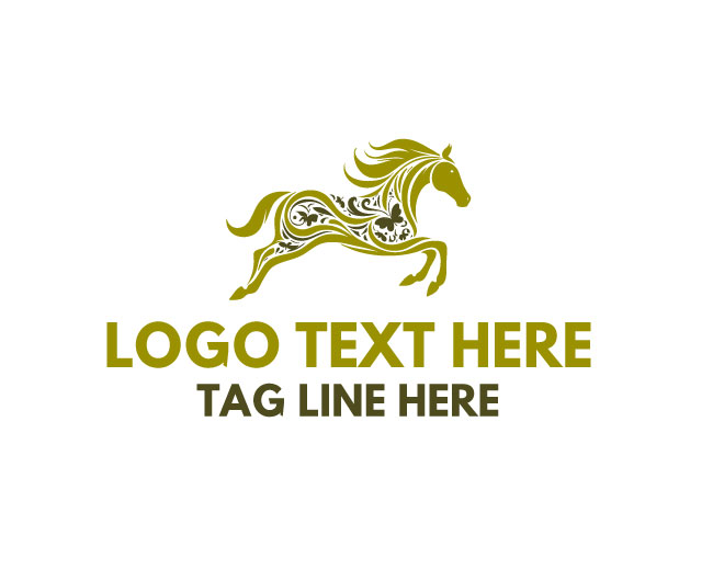 Butterfly Silhouette Horse Logo