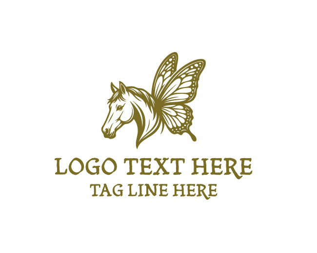 Chic Butterfly Horse Logo