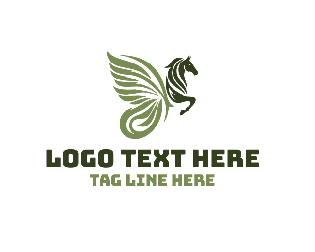 Soft Pastel Horse Butterfly Logo