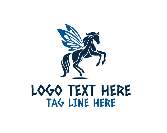 Vintage Horse Butterfly Logo
