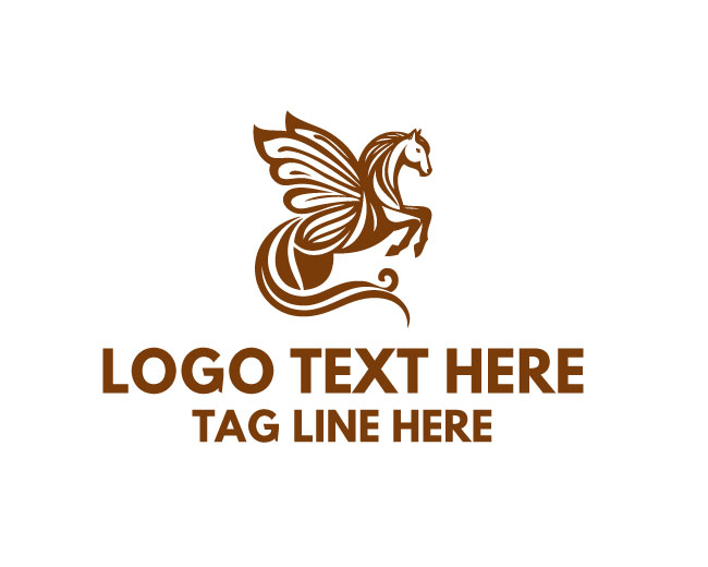 Sparkling Horse Butterfly Logo