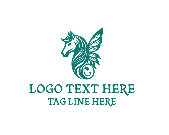 Butterfly Crest Horse Logo