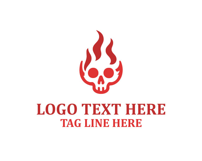  Burning Skull Flame Logo