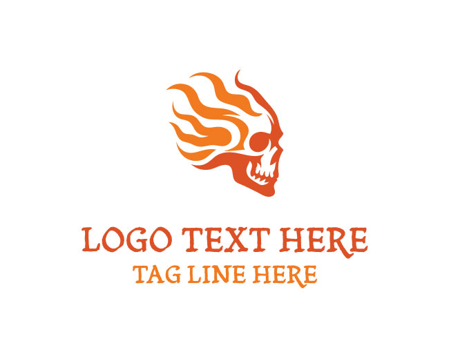 Flame Skull Warrior Logo