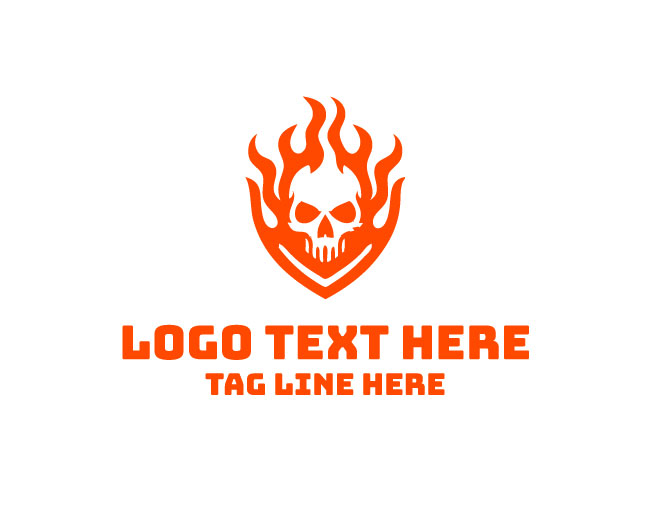  Skull Fury Flame Logo