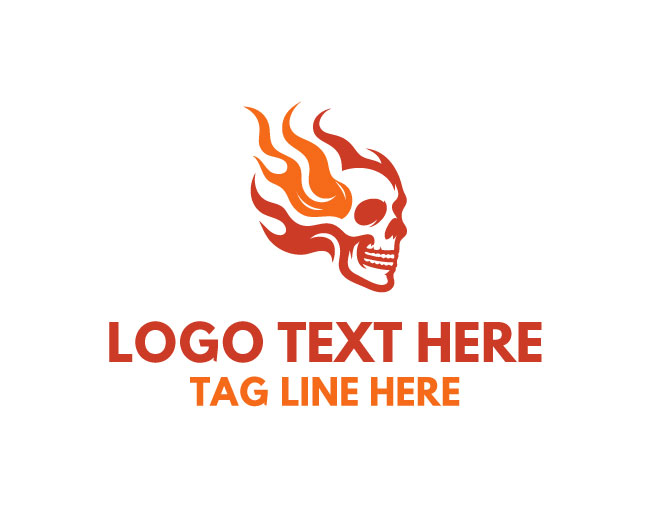 Dangerous Skull Fire Logo