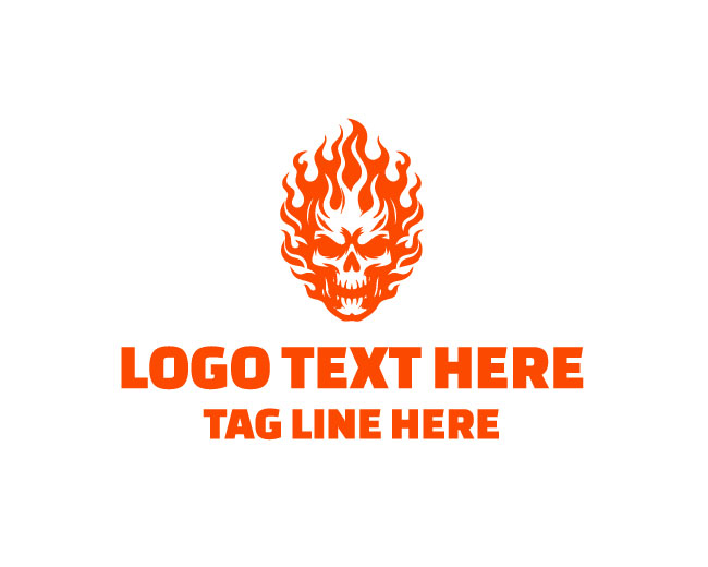 Deadly Fire Skull Logo