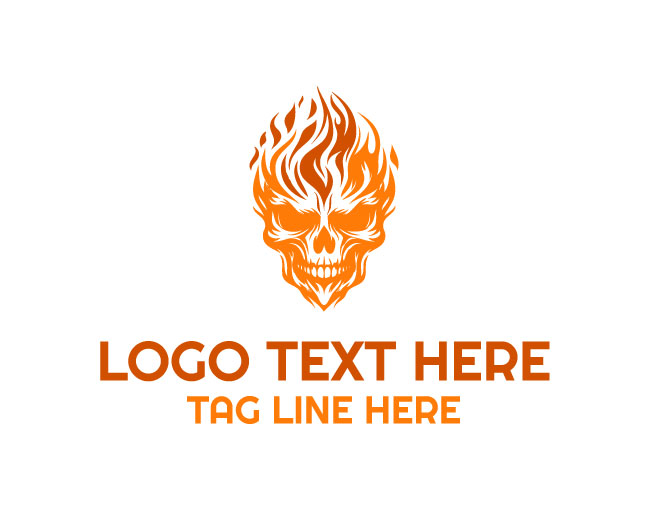 Burning Rage Skull Logo