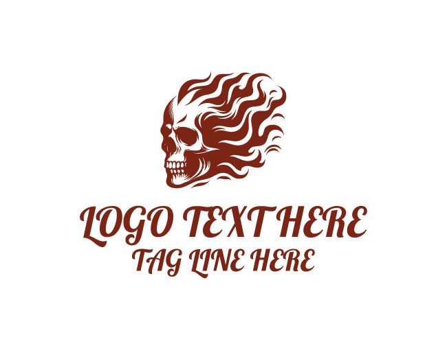  Extreme Skull Flame Logo