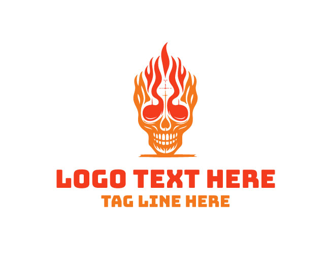 Toxic Skull Fire Logo
