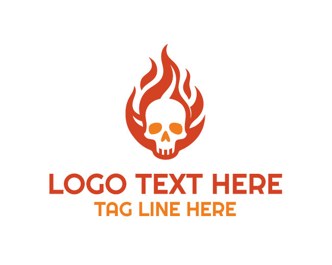 Skull Riot Flame Logo