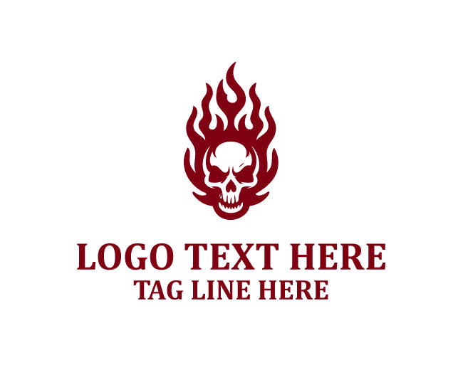  Skull Doom Fire Logo