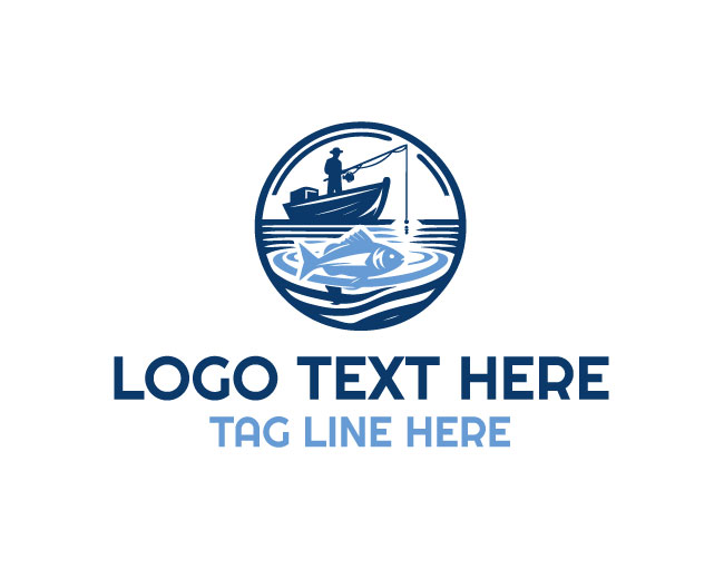 Fishing Boat Man Logo