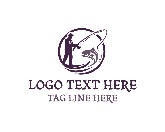 Trophy Fishing Man Logo