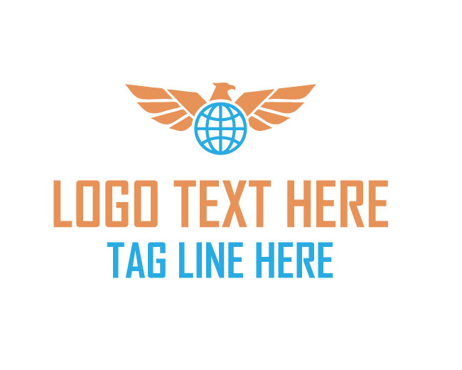 Eagle Globe Wings Logo