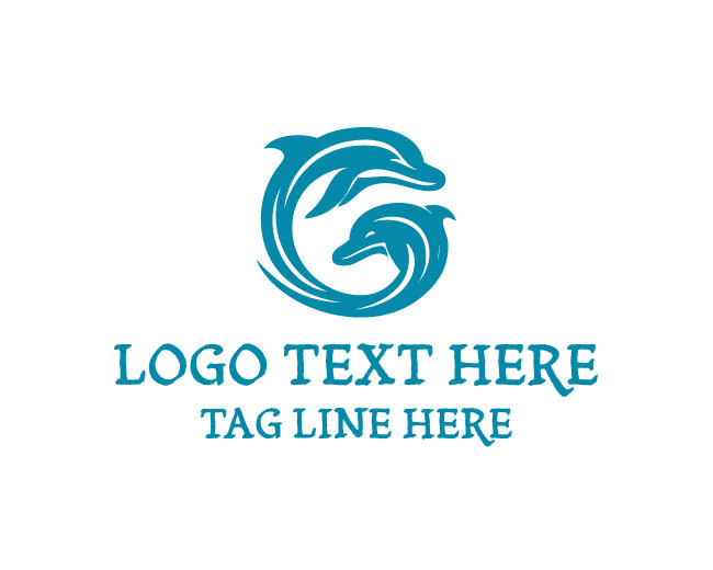 Dolphin Twin Fish Logo
