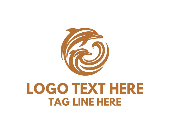 Abstract Double Fish Logo