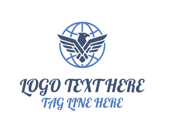  Eagle Around Globe Logo