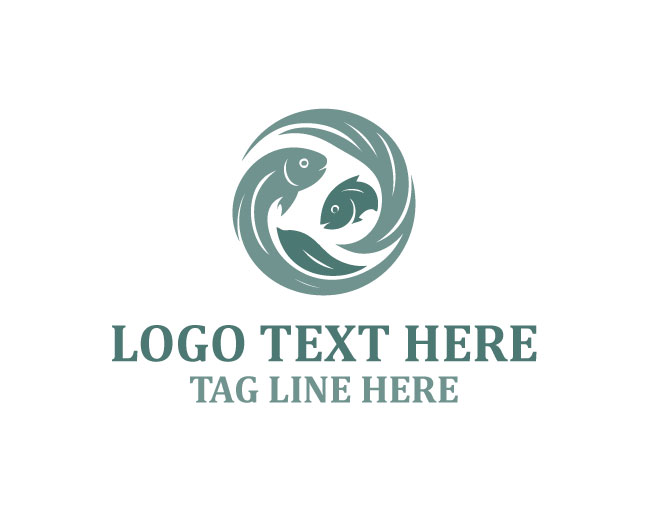 Modern Double Fish Logo