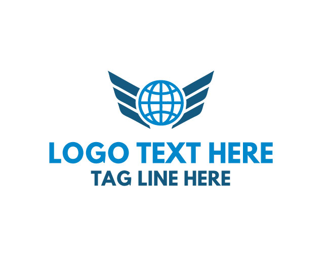 Premium Wing Globe Logo