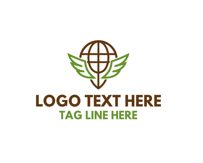 Sleek Wing Globe Logo