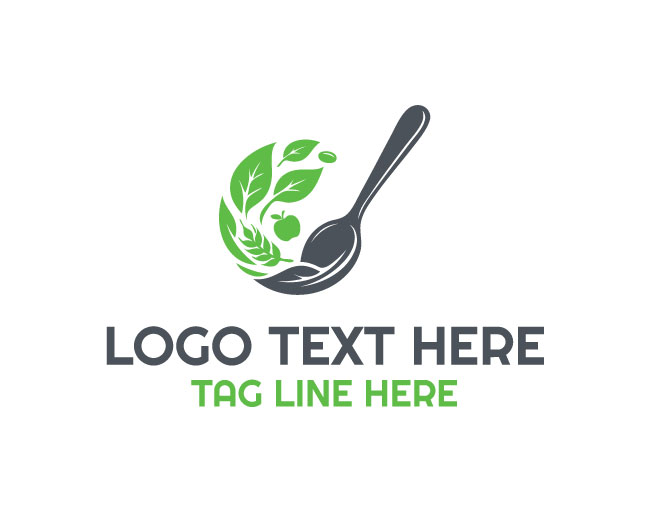 Organic Salad Spoon Logo