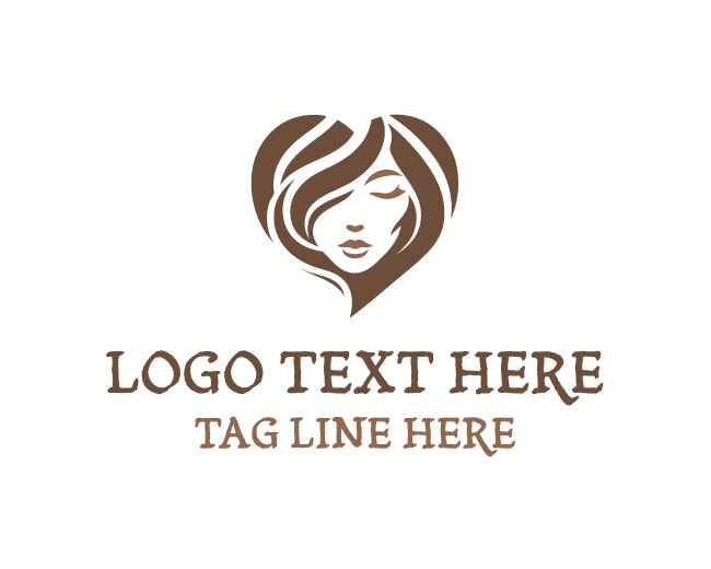 Minimal Beauty Love Face Logo