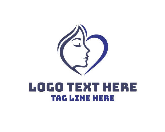 Silhouette Beauty Love Face Logo