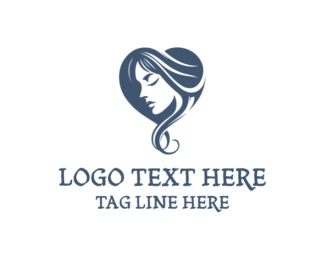 Blue Beauty Love Face Logo