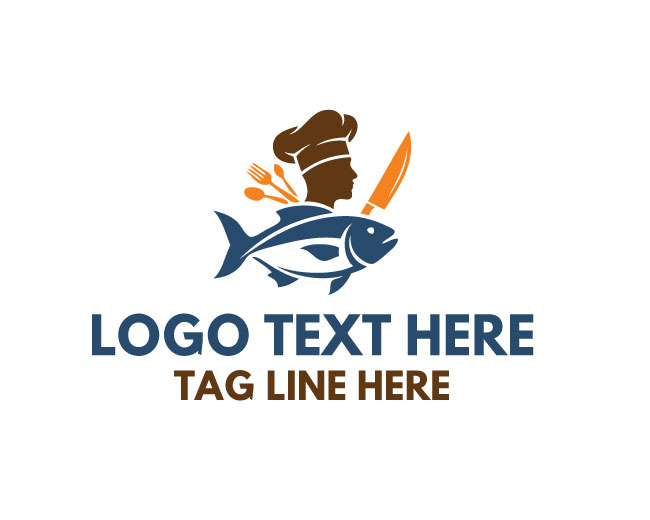 Premium Chef Fish Logo