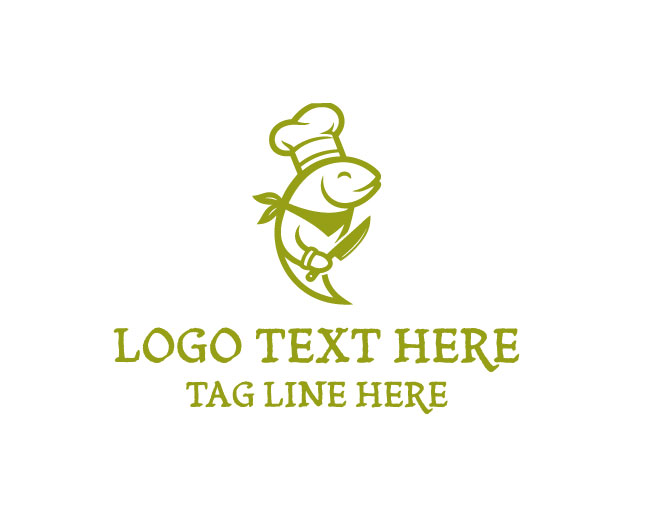Cartoon Chef Fish Logo