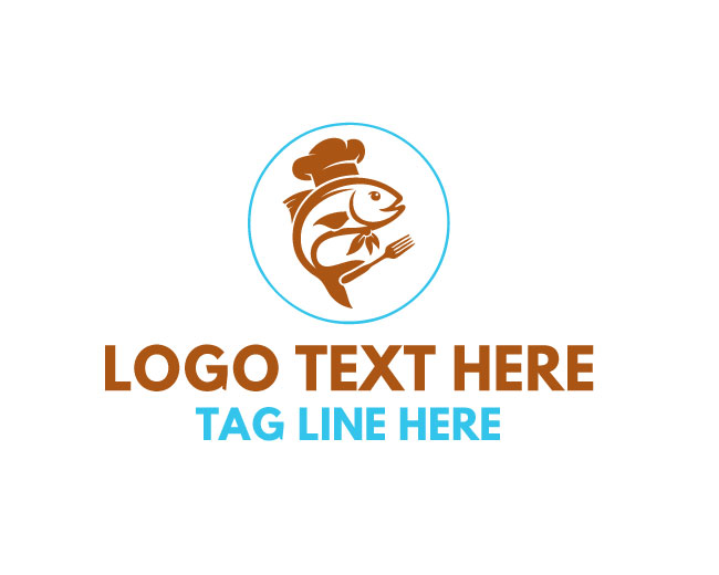  Seafood Kitchen Chef Fish Logo