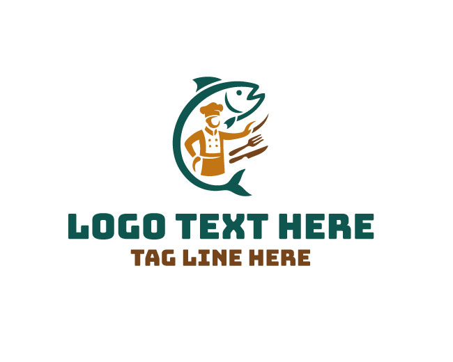 Elegant Chef Fish Logo