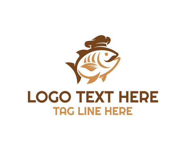  Seafood Plate Chef Fish Logo