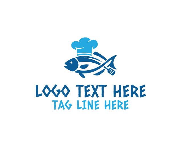Chef Hat Fish Logo