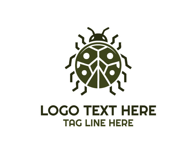 Green Garden Lady Bug Logo