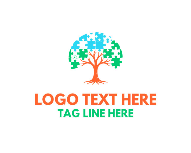 Family Puzzle Tree Logo