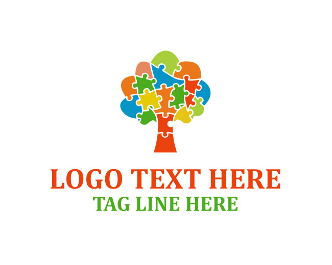 Creative Puzzle Tree Logo