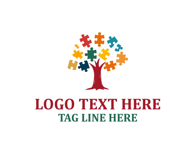 Nature Puzzle Tree Logo