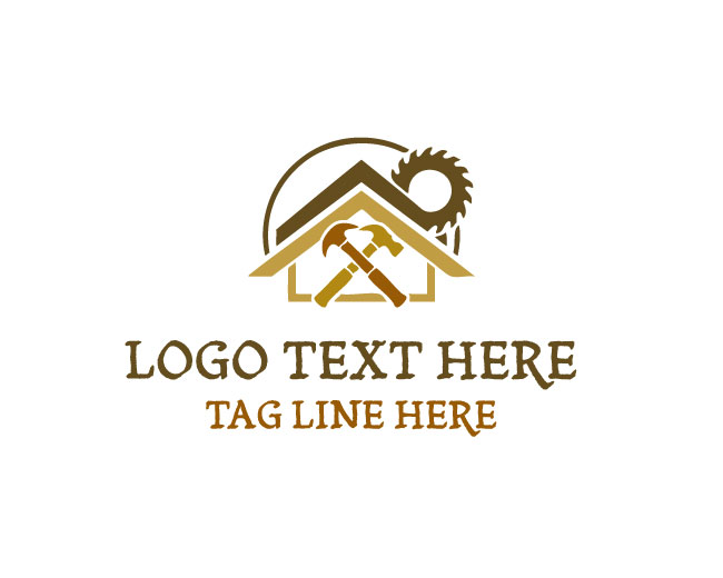 Wooden Roof Carpenter Logo