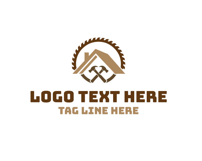 Geometric Carpenter Roofing Logo