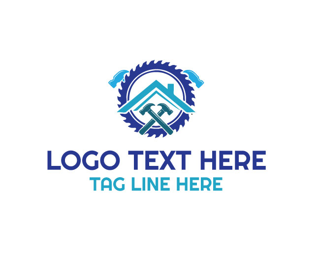 Roofing Saw Carpenter Logo