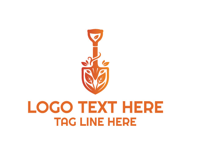 Modern Leaf Shovel Logo