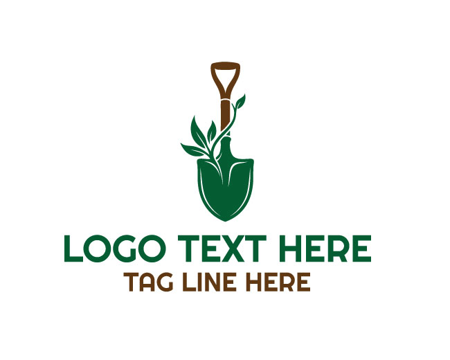 Green Shovel Leaf Logo