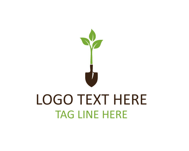 Landscaping Leaf Shovel Logo
